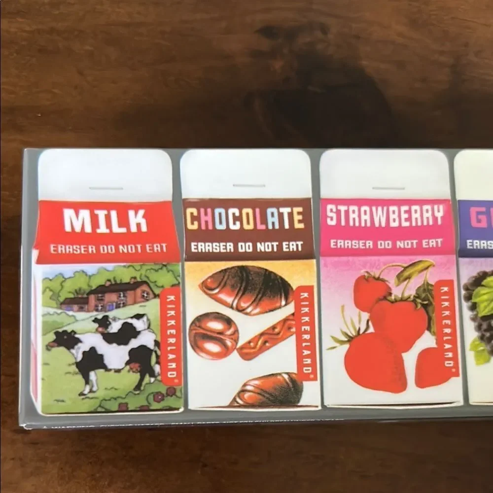Kikkerland Fruit and Chocolate Scented Erasers Set new